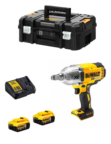 Llave de Impacto DeWALT DCF899HP2T (2 x 5,0 Ah + DCB115 + TSTAK II)