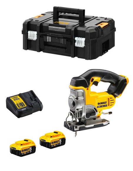 Sierra de Calar DeWALT DCS331P2 (2 x 5,0 Ah + DCB115 + TSTAK II)