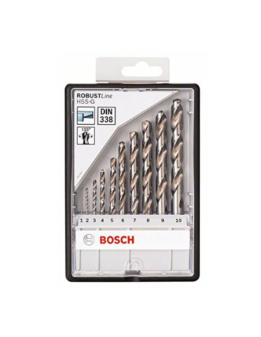 Set de 10 Brocas HSS-G Robust Line BOSCH (2 607 010 535)