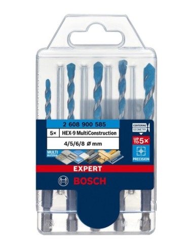 Set de 5 Brocas BOSCH EXPERT HEX-9 MultiConstruction (2 608 900 585)