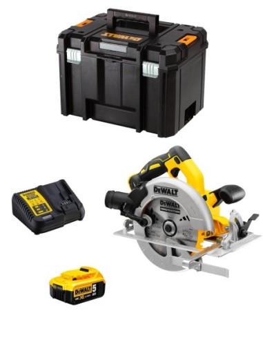 Sierra Circular DeWALT DCS570P1T (1 x 5,0 Ah + DCB115 + TSTAK VI)