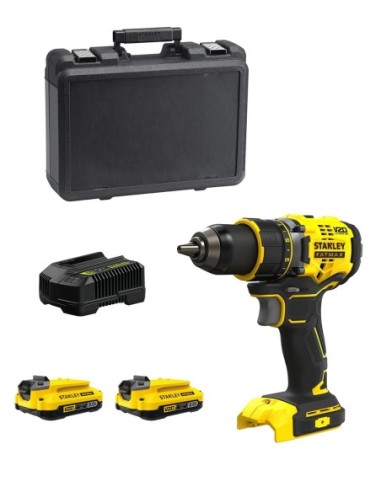 Taladro Atornillador STANLEY FatMax SFMCD720D2K (2 x 2,0 Ah + Cargador + Maletín)