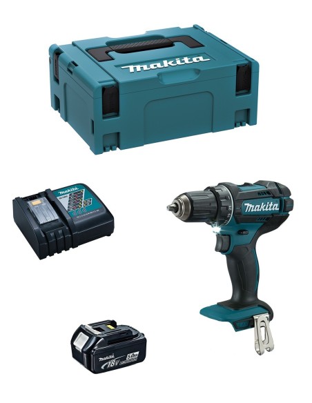 Taladro Atornillador MAKITA DDF482RTJ1 (1 x 5,0 Ah + DC18RC + MAKPAC 2)