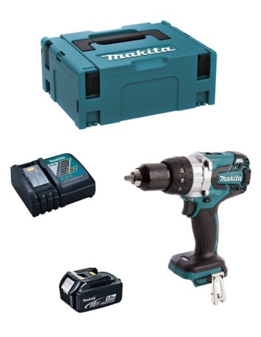 Taladro Percutor MAKITA DHP481RTJ1 (1 x 5,0 Ah + DC18RC + MAKPAC 2)