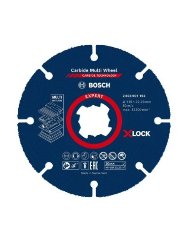 Disco de corte BOSCH X-LOCK EXPERT Carbide Multi Wheel Ø 115 x 22,23 mm (2 608 901 192)