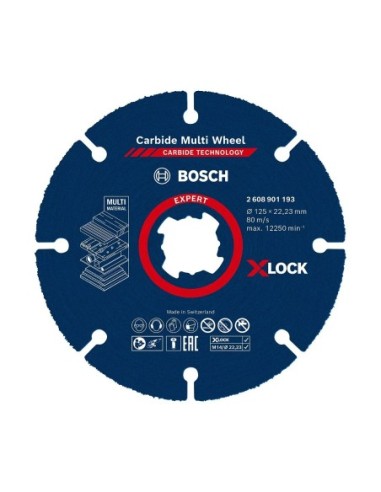 Disco de corte BOSCH X-LOCK EXPERT Carbide Multi Wheel Ø 125 x 22,23 mm (2 608 901 193)