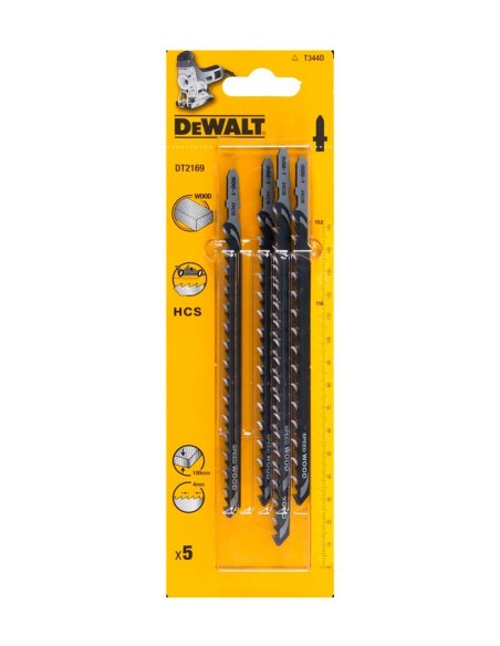 Juego de 5 Hojas HCS corte madera para sierra de calar DeWALT DT2169-QZ (152 mm)