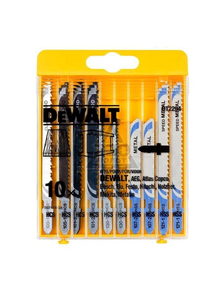 Juego de 10 Hojas de sierra de calar para madera y metal DeWALT DT2294-QZ