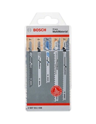 Set de 15 Hojas de sierra de calar multimaterial BOSCH (2 607 011 438)