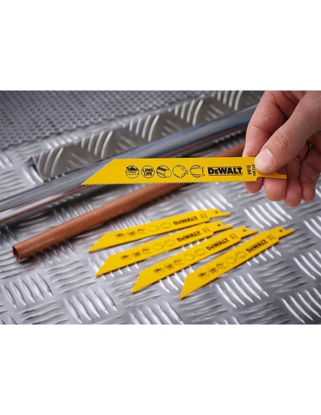 Juego de 5 Hojas de cobalto corte metal para sierra sable DeWALT DT2384-QZ (152 mm)
