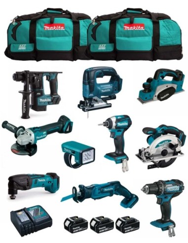 MAKITA Kit MPK1810233A (DDF482+DTD154+DHR171+DGA504+DTM50+DSS610+DJV182+ DJR185+DKP180+DML186+ 3x3,0Ah + DC18RC + 2xLXT600)