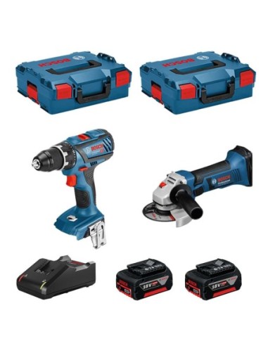 BOSCH Kit 18V BSK182M2B (GSR 18V-28 + GWS 18-125-VLI + 2 x 4,0 Ah + GAL18V-40 + 2 L-Boxx 136)