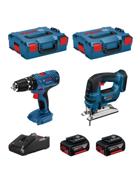 BOSCH Kit 18V BSK182M2E (GSB 18V-21 + GST 18V-LI B + 2 x 4,0 Ah + GAL18V-40 + 2 L-Boxx 136)