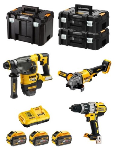 DeWALT Kit FVK381X3HD-QW 54V/18V (DCH333 + DCD996 + DCG414 + 3 x 9,0 Ah + DCB118 + 2 x TSTAK II + TSTAK VI)