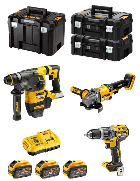DeWALT Kit FVK381X3-QW 54V/18V (DCH333 + DCD796 + DCG414 + 3 x 9,0 Ah + DCB118 + 2 x TSTAK II + TSTAK VI)