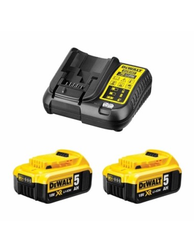 Power Set DeWALT (2 x 18V 5,0 Ah + DCB107)