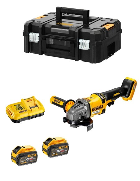 Amoladora DeWALT DCG414Y2 FlexVolt (2 x 54V/18V 12,0 Ah + DCB118 + TSTAK II)