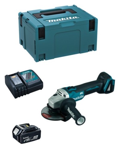 Mini-Amoladora MAKITA DGA504RTJ1 (1 x 5,0 Ah + DC18RC + MAKPAC 3)