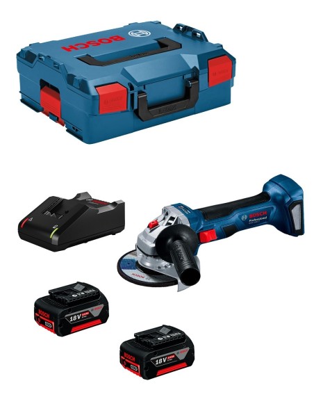 Amoladora Angular BOSCH GWS 18V-7 (2 x 4,0 Ah + GAL18V-40 + L-Boxx 136)