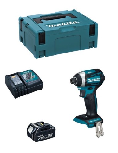 Atornillador de Impacto MAKITA DTD154RTJ1 (1 x 5,0 Ah + DC18RC + MAKPAC 2)