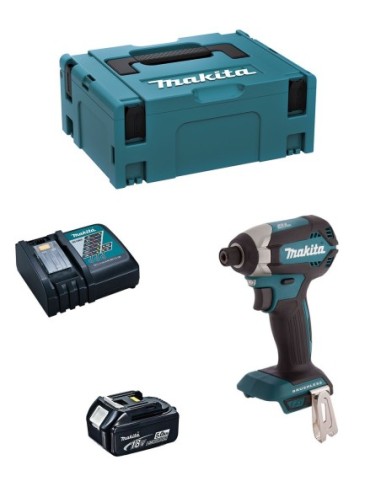 Atornillador de Impacto MAKITA DTD153RTJ1 (1 x 5,0 Ah + DC18RC + MAKPAC 2)