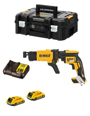 Atornillador de Pladur DeWALT DCF620D2K (2 x 2,0 Ah + DCB112 + TSTAK II + Cargador rápido de tornillos)