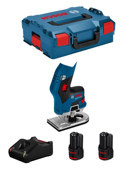 Fresadora de Cantos BOSCH GKF 12V-8 (2 x 3,0 Ah + GAL12V-40 + L-Boxx 136)